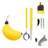 Maxbell Kids Chopsticks and Spoon Reusable Cute Flatware Set for Home School Kitchen