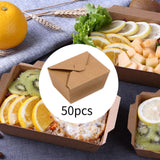 Maxbell 50x Kraft Paper Bowls Sturdy Disposable Bowls for Camping Kitchen Vegetables 800ml