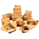 Maxbell 50x Kraft Paper Bowls Sturdy Disposable Bowls for Camping Kitchen Vegetables 800ml