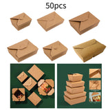 Maxbell 50x Kraft Paper Bowls Sturdy Disposable Bowls for Camping Kitchen Vegetables 800ml