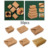 Maxbell 50x Kraft Paper Bowls Sturdy Disposable Bowls for Camping Kitchen Vegetables 800ml