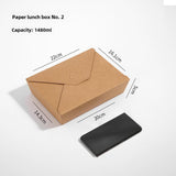 Maxbell 50x Kraft Paper Bowls Sturdy Disposable Bowls for Camping Kitchen Vegetables 1480ml