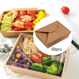 Maxbell 50x Kraft Paper Bowls Sturdy Disposable Bowls for Camping Kitchen Vegetables 2000ml