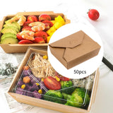 Maxbell 50x Kraft Paper Bowls Sturdy Disposable Bowls for Camping Kitchen Vegetables 1080ml