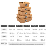 Maxbell 50x Kraft Paper Bowls Sturdy Disposable Bowls for Camping Kitchen Vegetables 1080ml