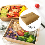 Maxbell 50x Kraft Paper Bowls Sturdy Disposable Bowls for Camping Kitchen Vegetables 1900ml