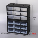 Maxbell 18 Drawers Parts Organizer Multipurpose Teacher Tools Box Classification Box black