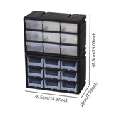 Maxbell 18 Drawers Parts Organizer Multipurpose Teacher Tools Box Classification Box black