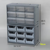 Maxbell 18 Drawers Parts Organizer Multipurpose Teacher Tools Box Classification Box gray