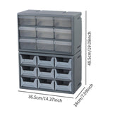 Maxbell 18 Drawers Parts Organizer Multipurpose Teacher Tools Box Classification Box gray