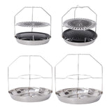 Maxbell BBQ Tray Holder Grill Rack Organizer Portable Barbecue Tray Recycling Basket S