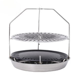 Maxbell BBQ Tray Holder Grill Rack Organizer Portable Barbecue Tray Recycling Basket L