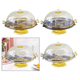 Maxbell Dessert Snack Serving Platter Round Display Cakes Stand with Lid for Muffins Amber