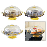 Maxbell Dessert Snack Serving Platter Round Display Cakes Stand with Lid for Muffins Amber