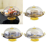 Maxbell Dessert Snack Serving Platter Round Display Cakes Stand with Lid for Muffins Amber