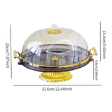 Maxbell Dessert Snack Serving Platter Round Display Cakes Stand with Lid for Muffins Gray
