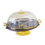 Maxbell Dessert Snack Serving Platter Round Display Cakes Stand with Lid for Muffins Gray