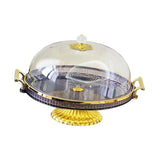 Maxbell Dessert Snack Serving Platter Round Display Cakes Stand with Lid for Muffins Gray
