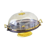 Maxbell Dessert Snack Serving Platter Round Display Cakes Stand with Lid for Muffins Gray