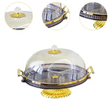 Maxbell Dessert Snack Serving Platter Round Display Cakes Stand with Lid for Muffins Gray