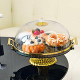 Maxbell Dessert Snack Serving Platter Round Display Cakes Stand with Lid for Muffins Gray