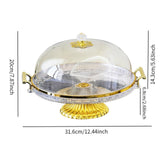 Maxbell Dessert Snack Serving Platter Round Display Cakes Stand with Lid for Muffins Clear
