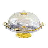 Maxbell Dessert Snack Serving Platter Round Display Cakes Stand with Lid for Muffins Clear
