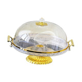 Maxbell Dessert Snack Serving Platter Round Display Cakes Stand with Lid for Muffins Clear