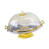 Maxbell Dessert Snack Serving Platter Round Display Cakes Stand with Lid for Muffins Clear