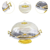 Maxbell Dessert Snack Serving Platter Round Display Cakes Stand with Lid for Muffins Clear