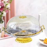Maxbell Dessert Snack Serving Platter Round Display Cakes Stand with Lid for Muffins Clear