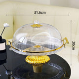 Maxbell Dessert Snack Serving Platter Round Display Cakes Stand with Lid for Muffins Clear
