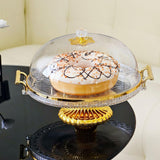 Maxbell Dessert Snack Serving Platter Round Display Cakes Stand with Lid for Muffins Clear