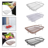 Maxbell Air Fryer Basket Easy Cleaning Mesh Grill Roasting Rack for Veggies Baking silver