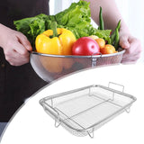 Maxbell Air Fryer Basket Easy Cleaning Mesh Grill Roasting Rack for Veggies Baking silver