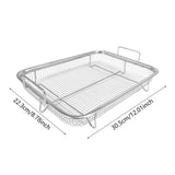 Maxbell Air Fryer Basket Easy Cleaning Mesh Grill Roasting Rack for Veggies Baking silver