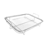 Maxbell Air Fryer Basket Easy Cleaning Mesh Grill Roasting Rack for Veggies Baking silver