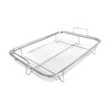 Maxbell Air Fryer Basket Easy Cleaning Mesh Grill Roasting Rack for Veggies Baking silver