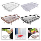 Maxbell Air Fryer Basket Easy Cleaning Mesh Grill Roasting Rack for Veggies Baking silver