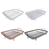 Maxbell Air Fryer Basket Easy Cleaning Mesh Grill Roasting Rack for Veggies Baking silver