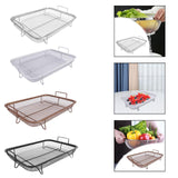 Maxbell Air Fryer Basket Easy Cleaning Mesh Grill Roasting Rack for Veggies Baking silver