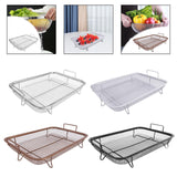 Maxbell Air Fryer Basket Easy Cleaning Mesh Grill Roasting Rack for Veggies Baking silver