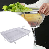 Maxbell Air Fryer Basket Easy Cleaning Mesh Grill Roasting Rack for Veggies Baking white