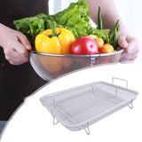 Maxbell Air Fryer Basket Easy Cleaning Mesh Grill Roasting Rack for Veggies Baking white