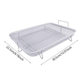 Maxbell Air Fryer Basket Easy Cleaning Mesh Grill Roasting Rack for Veggies Baking white