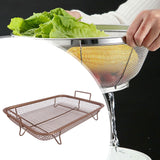 Maxbell Air Fryer Basket Easy Cleaning Mesh Grill Roasting Rack for Veggies Baking bronze