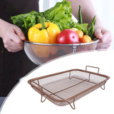 Maxbell Air Fryer Basket Easy Cleaning Mesh Grill Roasting Rack for Veggies Baking bronze