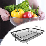 Maxbell Air Fryer Basket Easy Cleaning Mesh Grill Roasting Rack for Veggies Baking black