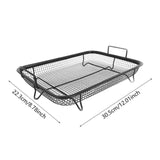 Maxbell Air Fryer Basket Easy Cleaning Mesh Grill Roasting Rack for Veggies Baking black