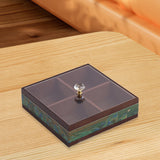 Maxbell Dried Fruit Storage Tray Wood Candy Storage Box for New Year Engagement Nuts Green
